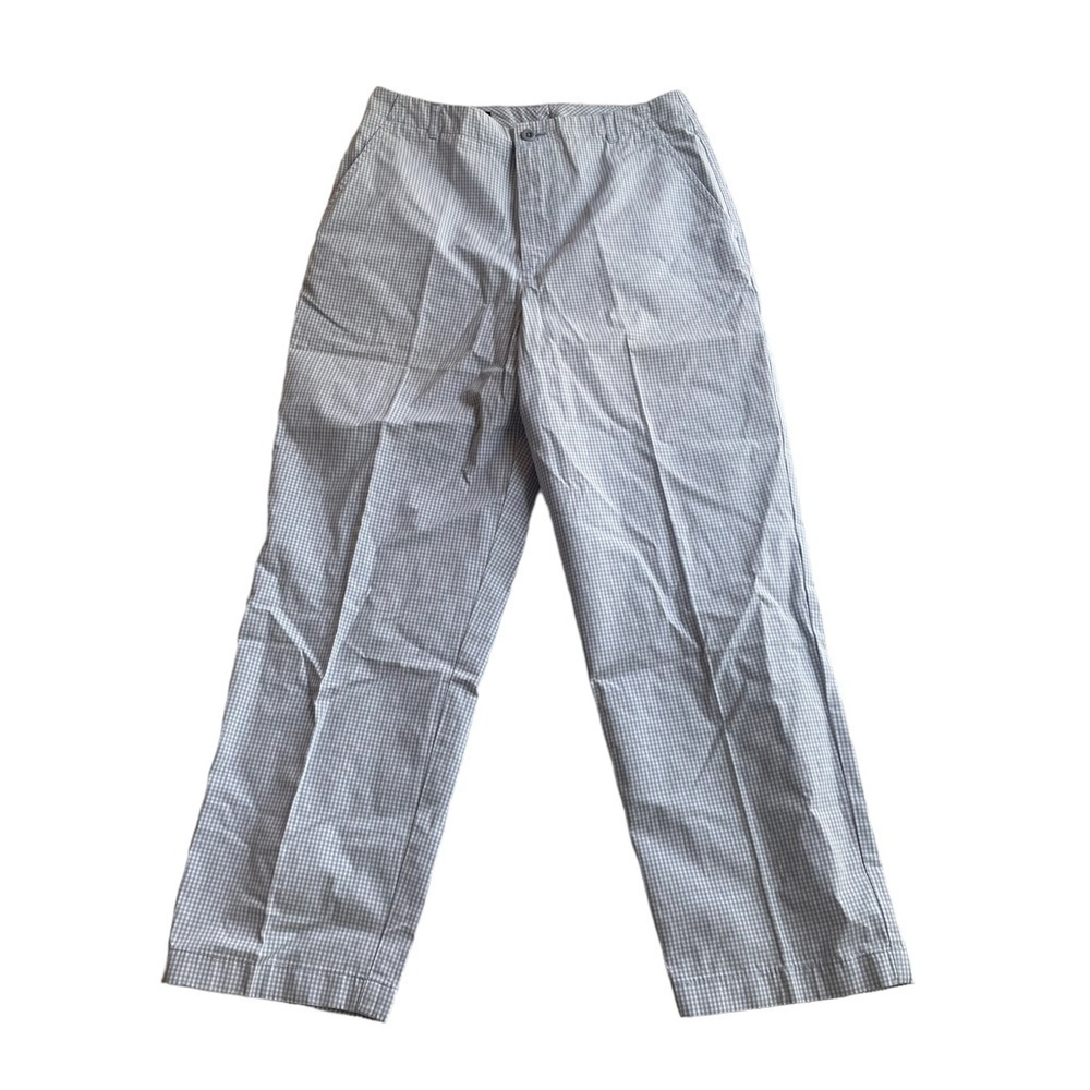 Lands End Chino Trouser Pant China Blue Size 8 Gingham Vintage NWT Cropped 76180